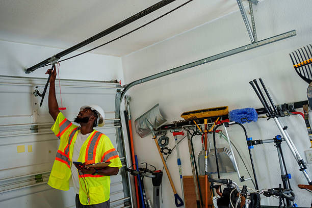 Professional Garage Door Panel Replacement technician working in New York Mills, MN